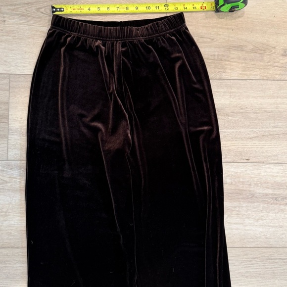 Bob Mackie Women’s Velvet High-Rise Wide-Leg Pull on Brown Trousers Large EUC - Picture 5 of 9